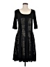Connected Apparel Graphic Black Casual Dress Size 8 - photo 1