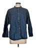Express 100% Cotton Blue 3/4 Sleeve Button-Down Shirt Size L - photo 1