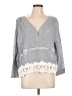 Young Essence Gray 3/4 Sleeve Blouse Size L - photo 1