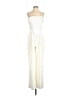BCBGMAXAZRIA 100% Polyester Solid Ivory Jumpsuit Size 6 - photo 1