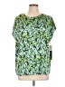 Halogen 100% Polyester Green Short Sleeve Blouse Size L - photo 1