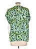 Halogen 100% Polyester Green Short Sleeve Blouse Size L - photo 2
