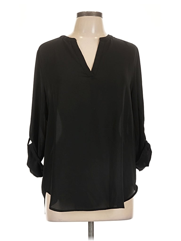 Pre-owned Everleigh 3/4 Sleeve Blouse In Black
