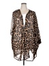 Heimish U.S.A 100% Polyester Animal Print Brown Kimono Size 2X - 3X - photo 1