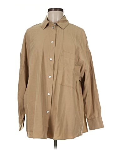 Oysho Long Sleeve Button-Down Shirt (view 1)