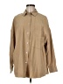 Oysho Solid Tan Long Sleeve Button-Down Shirt Size M - photo 1