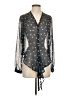 Xtaren 100% Polyester Polka Dots Blue Long Sleeve Blouse Size XS (estimated) - photo 1
