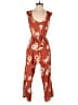 B.O.G Collective 100% Viscose Floral Orange Jumpsuit Size S - photo 1