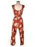 B.O.G Collective 100% Viscose Floral Orange Jumpsuit Size S - photo 2