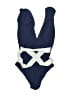 Luz Solid Blue One Piece Swimsuit Size S - photo 2