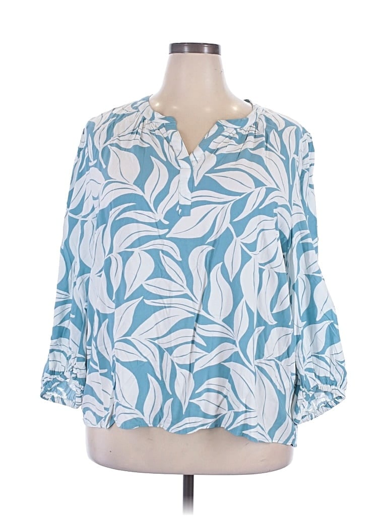 Pre-owned Style & Co 3/4 Sleeve Blouse In Blue