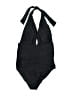 Unbranded 100% Polyester Solid Black One Piece Swimsuit Size L - photo 1