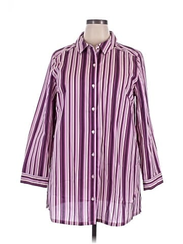 Roaman's 3/4 Sleeve Button-Down Shirt (view 1)