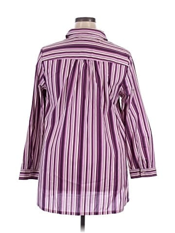 Roaman's 3/4 Sleeve Button-Down Shirt (view 2)