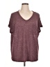 Staccato Burgundy Short Sleeve Top Size 1X - photo 1