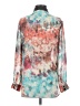 Bellatrix 100% Polyester Print Teal Long Sleeve Blouse Size XS - photo 2