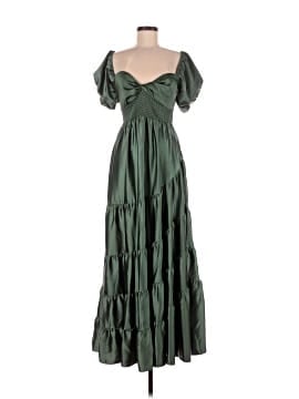free people green halter dress Mint Velvet Green Cotton Halter Maxi Dress | Size XL | Green | Sleeveless main image 1