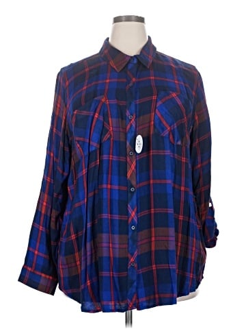 a.n.a. A New Approach Long Sleeve Button-Down Shirt (view 1)