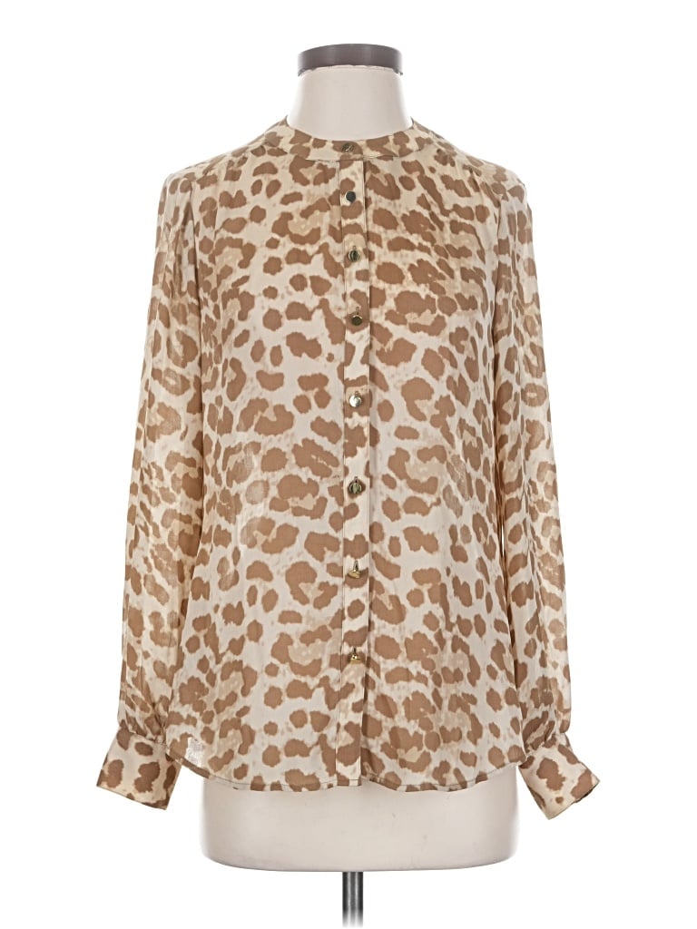 Pre-owned Banana Republic Long Sleeve Blouse In Tan