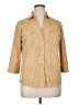 J. McLaughlin Tweed Tan 3/4 Sleeve Blouse Size XL - photo 1