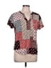 Van Heusen Color Block Gray Short Sleeve Blouse Size L - photo 1