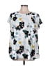 Torrid 100% Polyester White Short Sleeve Blouse Size Lg Plus (0) - photo 1