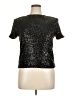 MNG Metallic Black Short Sleeve Top Size XL - photo 1