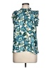 Ann Taylor LOFT 100% Polyester Teal Sleeveless Blouse Size Lg Petite - photo 1