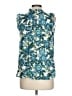 Ann Taylor LOFT 100% Polyester Teal Sleeveless Blouse Size Lg Petite - photo 2