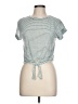 Ardene Stripes Green Short Sleeve T-Shirt Size L - photo 1