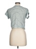 Ardene Stripes Green Short Sleeve T-Shirt Size L - photo 2