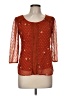 LC Lauren Conrad 100% Polyester Orange 3/4 Sleeve Blouse Size M - photo 1