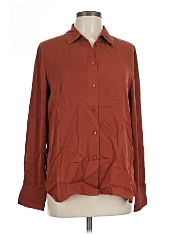 Vince. Long Sleeve Silk Top (view 1)