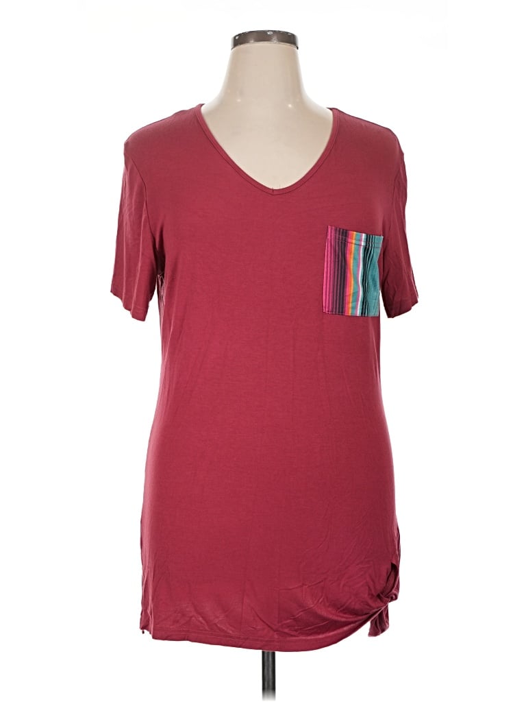 Pre-owned Crazy Train Short Sleeve T-shirt In Burgundy
