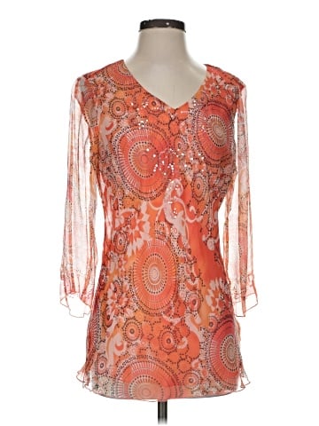 Draper's & Damon's 3/4 Sleeve Silk Top (view 1)