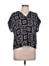 Ann Taylor 100% Polyester Black Short Sleeve Blouse Size L - photo 1