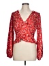 Lost + Wander 100% Polyester Red Long Sleeve Blouse Size L - photo 1