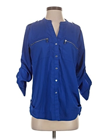 Calvin Klein 3/4 Sleeve Button-Down Shirt (view 1)