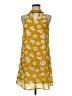 THML 100% Polyester Print Yellow Casual Dress Size M - photo 1