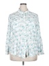 Style&Co 100% Rayon Print Teal White 3/4 Sleeve Blouse Size 2X - photo 1
