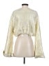 Anewsta 100% Polyester Metallic Ivory Cardigan Size 4 - photo 2