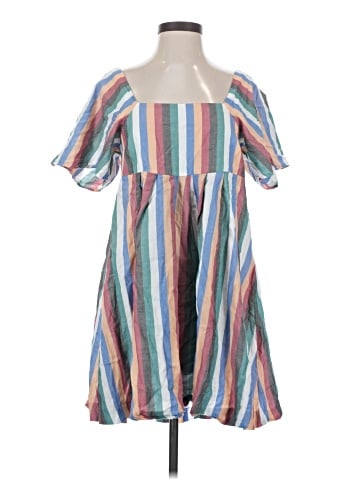 Madewell Square-Neck Mini Dress in Festival Stripe (view 1)