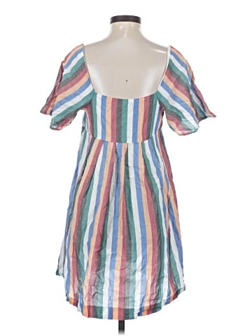 Madewell Square-Neck Mini Dress in Festival Stripe (view 2)