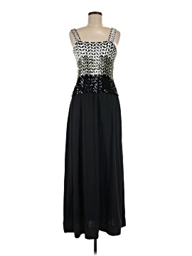 asymmetrical long black dress Yvette Slip Maxi Dress With Asymmetrical Hem - Black