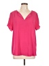 Daniel Rainn 100% Polyester Pink Short Sleeve Blouse Size L - photo 1