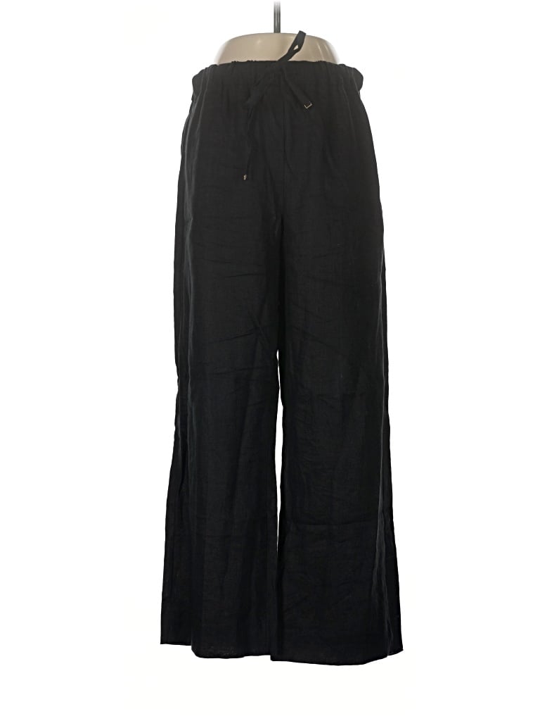 Pre-owned Mng Linen Pants In Black