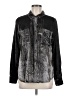 Splendid Metallic Black Long Sleeve Button-Down Shirt Size M - photo 1