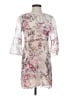 Sisley Print Silver Cocktail Dress Size 4 - photo 1