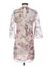 Sisley Print Silver Cocktail Dress Size 4 - photo 2