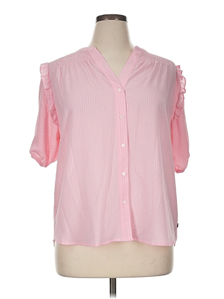 Pre-owned Tommy Hilfiger Short Sleeve Blouse In Pink